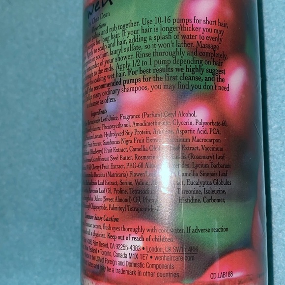 WEN by Chaz Dean Winter Cranberry Mint cleansing conditioner NEW size 16 oz. - Picture 6 of 9